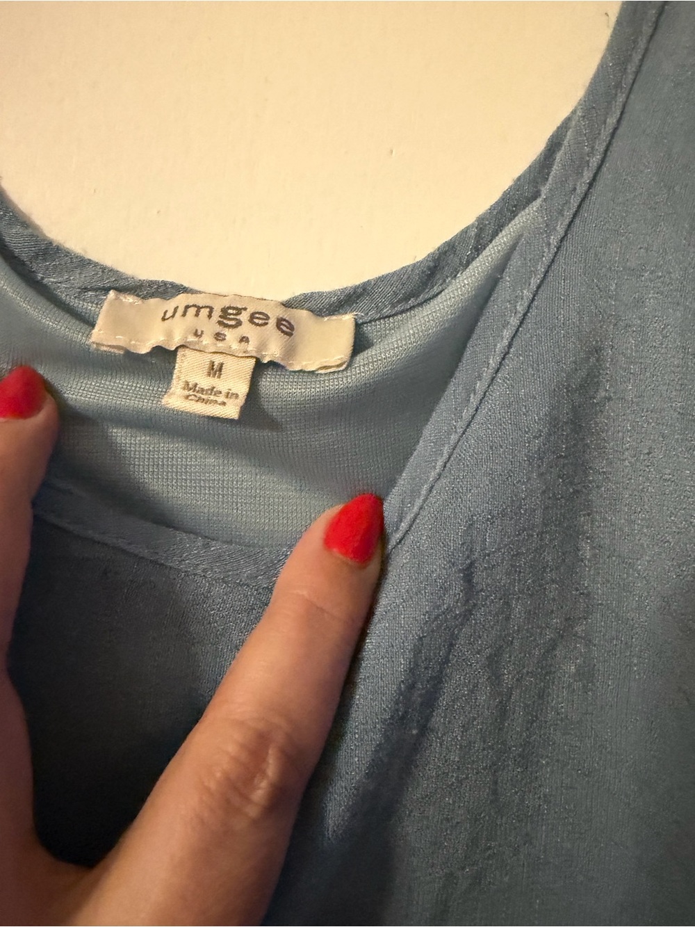 Umgee Light Blue Flowy Spaghetti Strap Cami - Picture 2 of 3